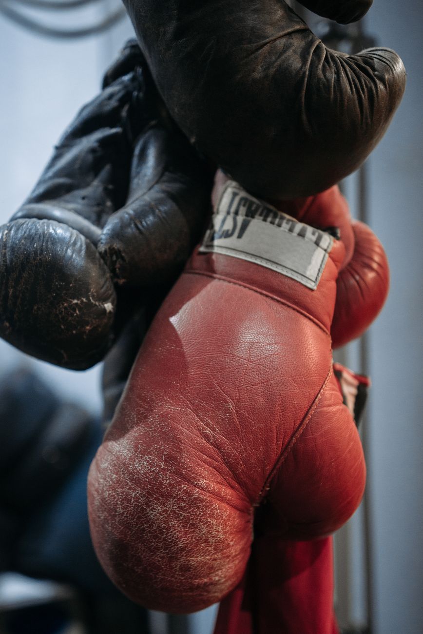 close up shot of boxing gloves